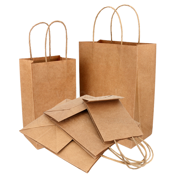 Kraft Papieren Papieren Tas for Afhaal Food Verpakking - afbeelding 2