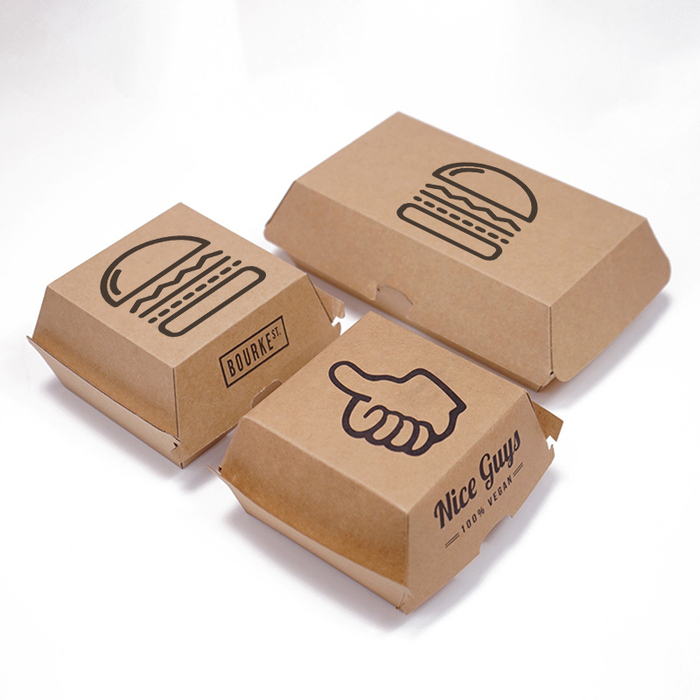 Kraft Papieren Burger Papieren Doos - afbeelding 6