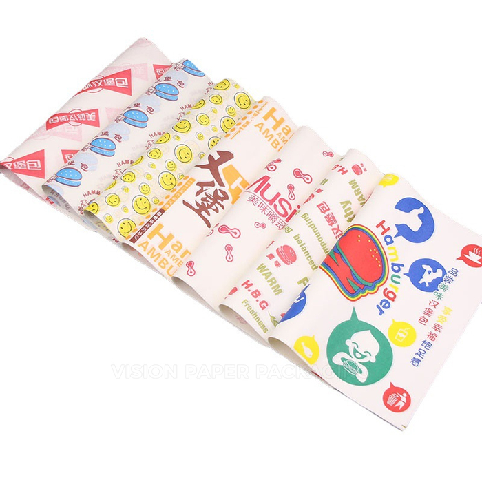 Aangepast logo Greaseproof Papieren for Fast Food - afbeelding 3